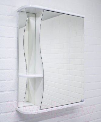 Шкаф с зеркалом для ванной Айсберг Волна 1-50 (правый)
