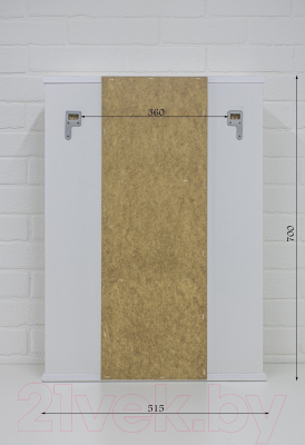 Шкаф с зеркалом для ванной Айсберг Волна 2-50 (левый)