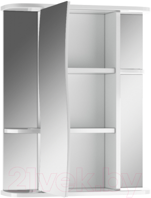Шкаф с зеркалом для ванной Айсберг Волна 2-55 (левый)