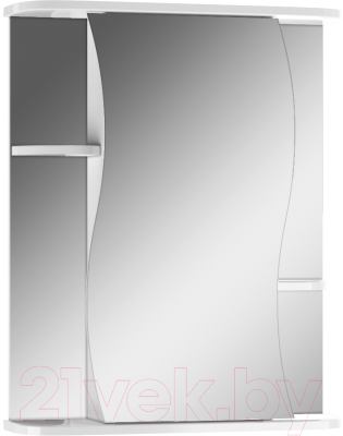 Шкаф с зеркалом для ванной Айсберг Волна 2-55 (правый)