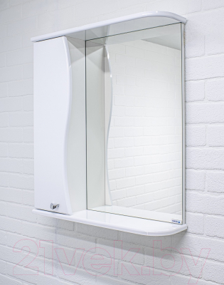 Шкаф с зеркалом для ванной Айсберг Волна 55 (левый)