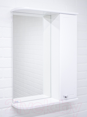 Шкаф с зеркалом для ванной Айсберг Классик 50 (правый)