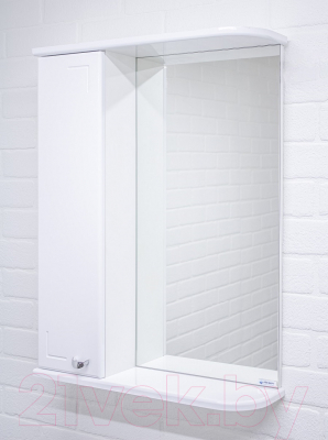 Шкаф с зеркалом для ванной Айсберг Классик 55 (левый)