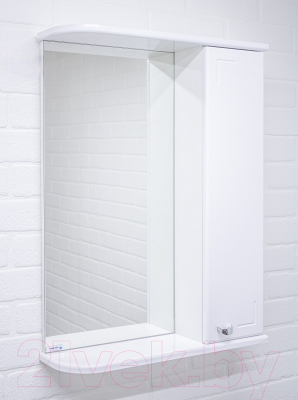Шкаф с зеркалом для ванной Айсберг Классик 55 (правый)