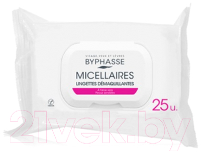 Салфетки для снятия макияжа Byphasse Мицеллярные для чувствительной кожи (25шт)