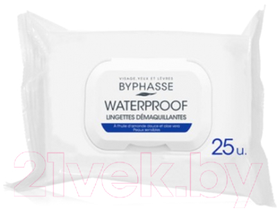 Салфетки для снятия макияжа Byphasse Для водостойкого макияжа для чувствительной кожи (25шт)