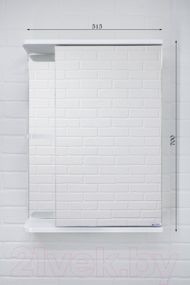 Шкаф с зеркалом для ванной Айсберг Норма 1-55 (правый)