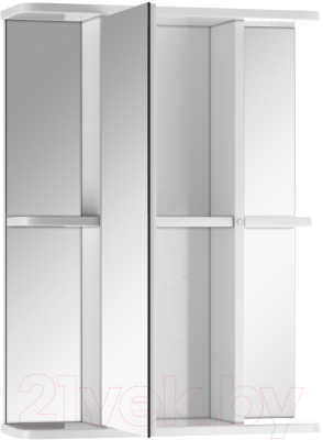 Шкаф с зеркалом для ванной Айсберг Норма 2-50 (левый)