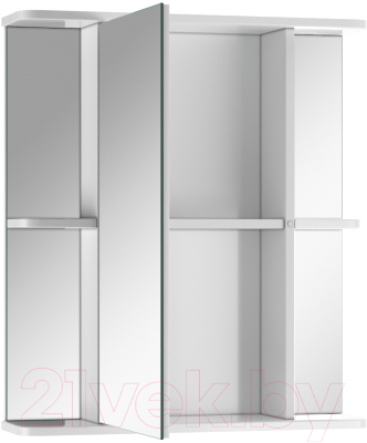 Шкаф с зеркалом для ванной Айсберг Норма 2-60 (левый)