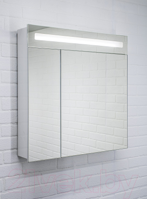 Шкаф с зеркалом для ванной Домино Аврора 65 (с подсветкой LED)