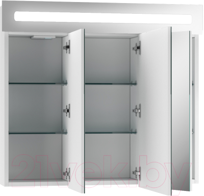 Шкаф с зеркалом для ванной Домино Аврора 80 (с подсветкой LED)