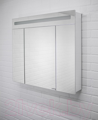 Шкаф с зеркалом для ванной Домино Аврора 90 (с подсветкой LED)