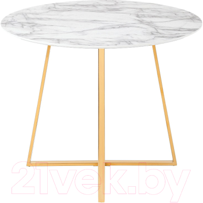 Обеденный стол Stool Group Дакота 100x100 / FDC8004 wh/gld (белый/золото)