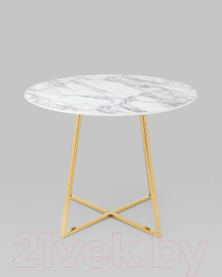 Обеденный стол Stool Group Дакота 100x100 / FDC8004 wh/gld (белый/золото)