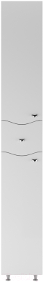 Шкаф-пенал для ванной Айсберг Волна 30 с верхним ящиком В1 (левый)