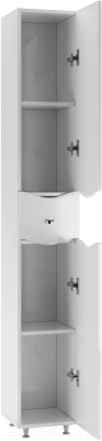 Шкаф-пенал для ванной Айсберг Волна 30 с верхним ящиком В1 (правый)