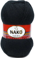 Пряжа для вязания Nako Nakolen 49% шерсть, 51% акрил / 217 (210м, черный) - 