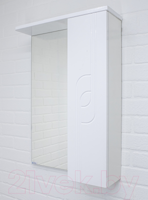 Шкаф с зеркалом для ванной Айсберг Лилия 50 (правый)