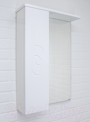 Шкаф с зеркалом для ванной Айсберг Лилия 55 (левый)
