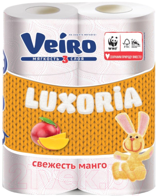 Туалетная бумага Veiro Luxoria Aroma 3х слойная (6рул)