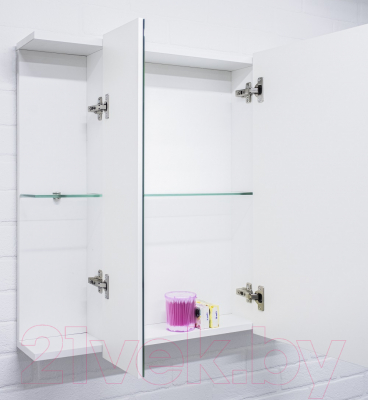 Шкаф с зеркалом для ванной Айсберг Мега 75