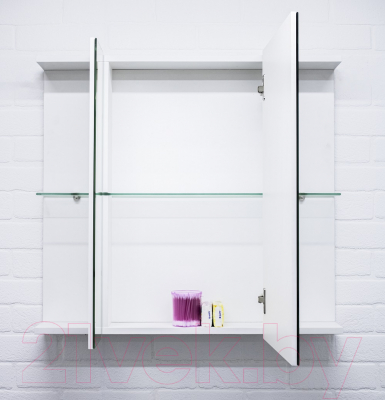 Шкаф с зеркалом для ванной Айсберг Мега 75