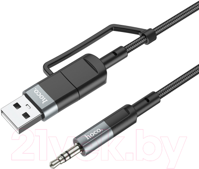 Кабель Hoco UPA23 2в1 Type-C + USB (1м, металлик)
