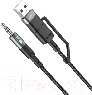 Кабель Hoco UPA23 2в1 Type-C + USB (1м, металлик)