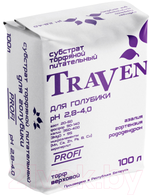 Субстрат Traven Питательный для голубики рН 2.8-4.0 (22кг)