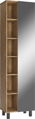 Шкаф-пенал для ванной Домино Craft 50 с зеркалом без ящика -