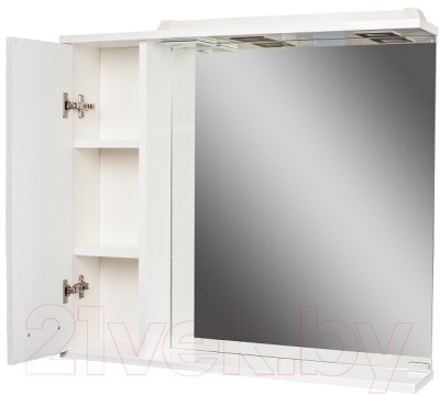 Шкаф с зеркалом для ванной Домино Cube 80 (левый)