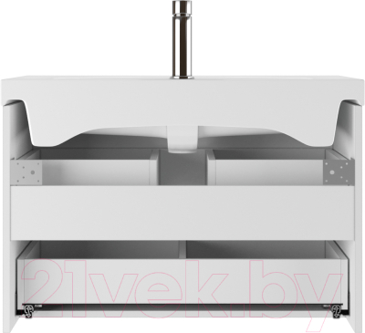 Тумба под умывальник Домино Moduo 80 Graffo подвесная В2 (белый глянец)