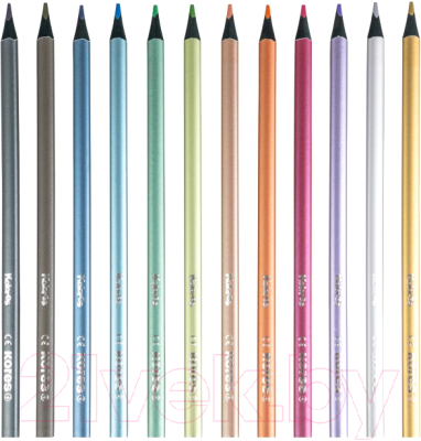 Набор цветных карандашей Kores Kolores Metallic Style / 93316 (12шт)