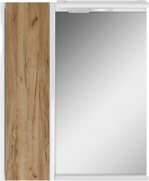 Шкаф с зеркалом для ванной Домино Uno 60 (левый, дуб вотан) - 