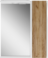 Шкаф с зеркалом для ванной Домино Uno 60 (правый, дуб вотан) - 