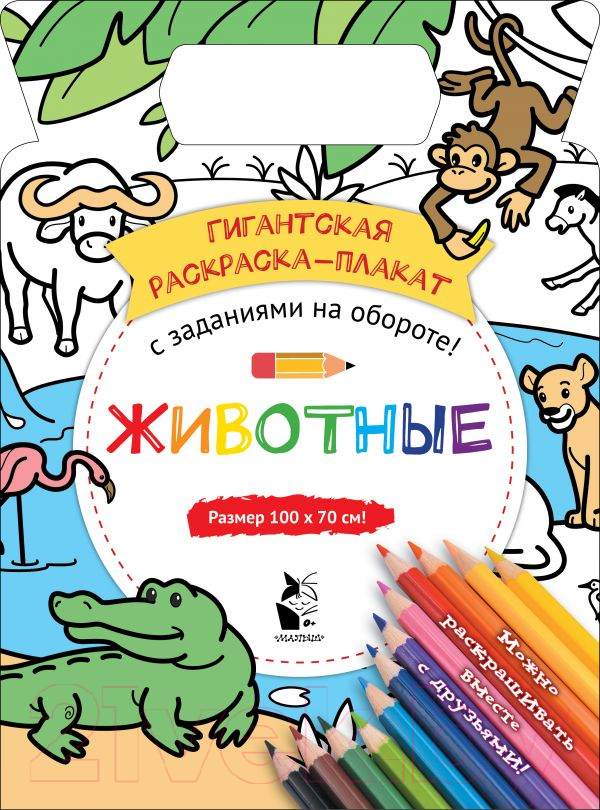 Раскраска АСТ Животные. Гигантская раскраска-плакат (Чижкова Т.В.)