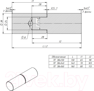 Петля точечная Металлист Гаражная с шаром 38x140 / ME0000000001294 (без покрытия)