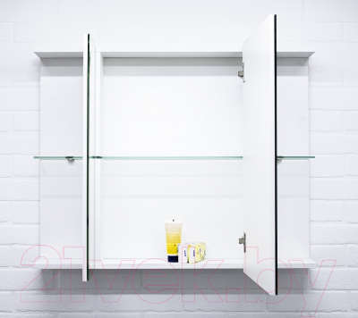 Шкаф с зеркалом для ванной Айсберг Мега 105