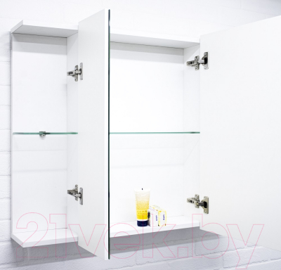 Шкаф с зеркалом для ванной Айсберг Мега 105
