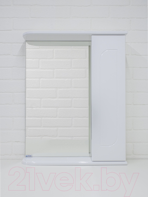 Шкаф с зеркалом для ванной Айсберг Радуга 50 (белый)