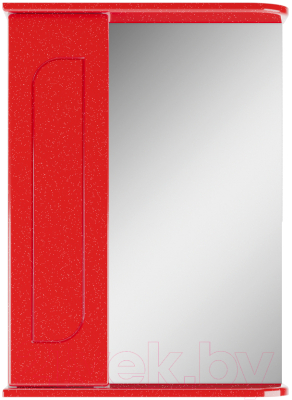 Шкаф с зеркалом для ванной Айсберг Радуга 50 (красный)