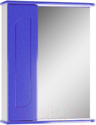 Шкаф с зеркалом для ванной Айсберг Радуга 55 (синий металлик)