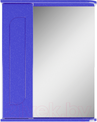 Шкаф с зеркалом для ванной Айсберг Радуга 55 (синий металлик)