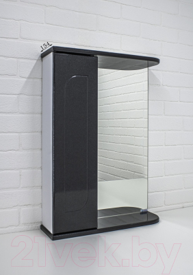 Шкаф с зеркалом для ванной Айсберг Радуга 50 (черный металлик)