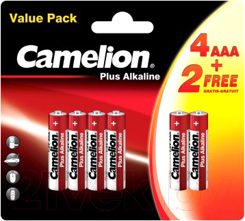 Комплект батареек Camelion LR03 BP4+2 Plus Alkaline / 14112