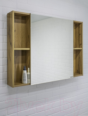 Шкаф с зеркалом для ванной Домино Craft 100