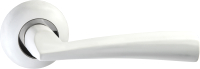 Ручка дверная Puerto Равиоли / INAL 551-08 MSW/CP (матовый супер белый/хром блестящий) - 