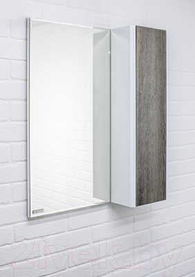 Шкаф с зеркалом для ванной Домино Uno 60 (дуб серый)