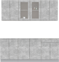 Кухонный гарнитур Интерлиния Мила 20-60 без столешницы (бетон/бетон) - 