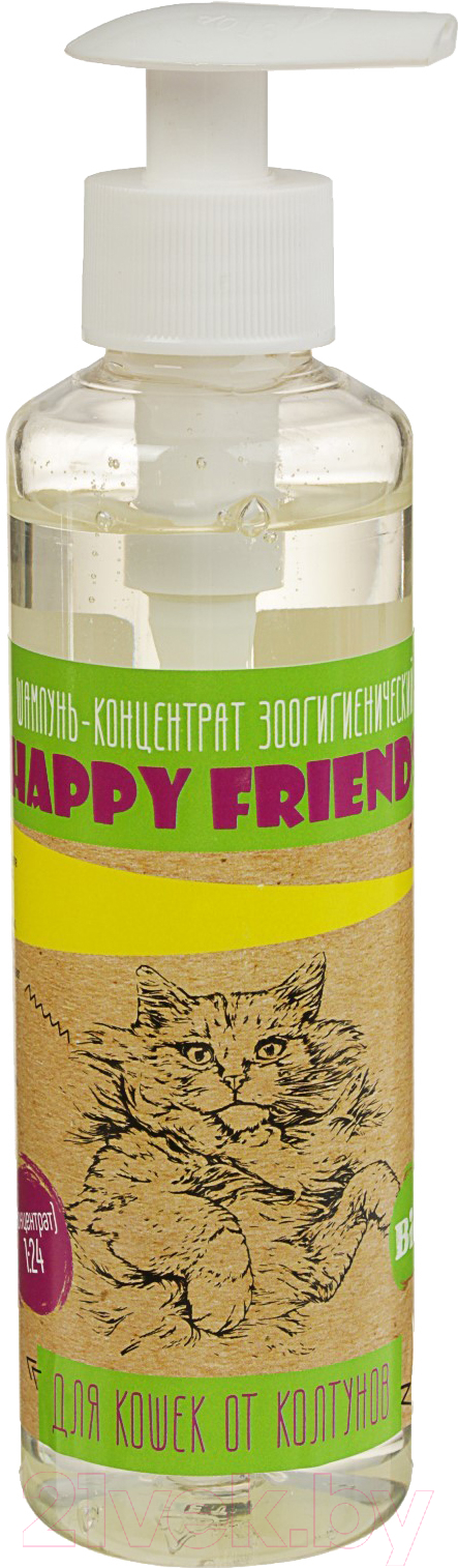 Шампунь для животных Happy Friends Для кошек от колтунов (240мл)